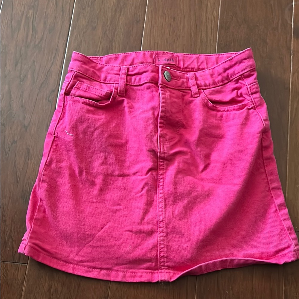 Kidpik Pink A-line Mini Skirt Casual